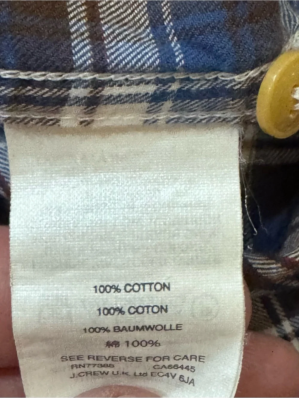 J. Crew Blue and White Plaid Button-Down Shirt - Men's Casual